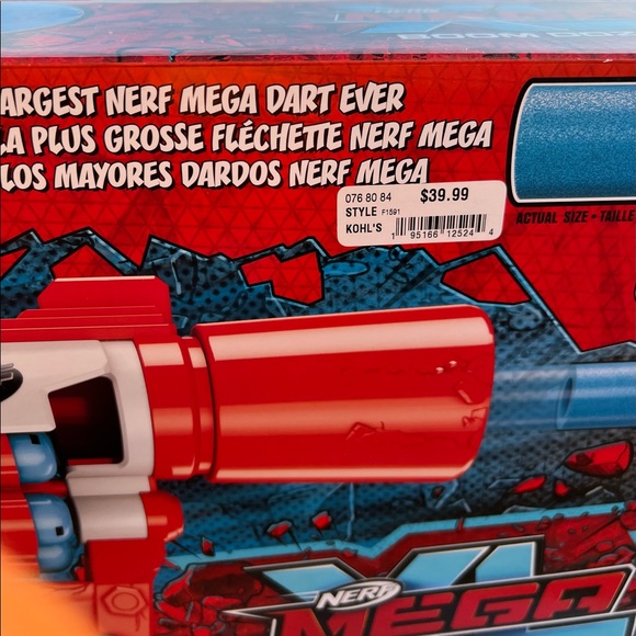 NERF Mega XL Boom Dozer Blaster, Largest Darts Ever, 6-Dart Rotating NIB - Picture 3 of 4
